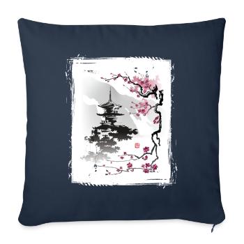 Kirschblüten Jiin Japan Natur - Sofakissenbezug 45 x 45 cm - Navy - Vorne
