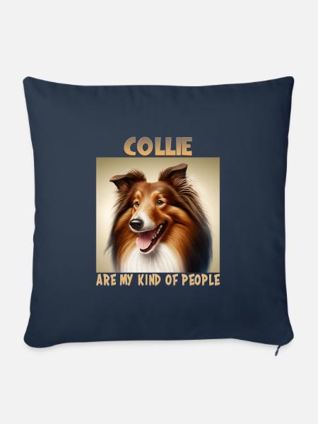 Collie Hunde Spruch Collie Design - Sofakissenbezug 45 x 45 cm - Navy