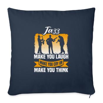 Musiciens d’orchestre de musique jazz - Housse de coussin décorative 45 x 45 cm - bleu marine - Devant
