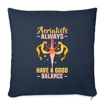 Acrobatie aérienne Conception aérienne pour la gymnastique aérienne - Housse de coussin décorative 45 x 45 cm - bleu marine - Devant
