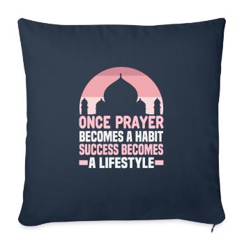 Le verset du Coran cite des textes musulmans du Ramadan - Housse de coussin décorative 45 x 45 cm - bleu marine - Devant