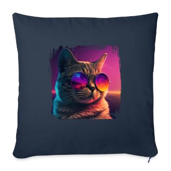 Cat Lovers Cool Cat Design Cat Mama - Sofa pillowcase 17,3'' x 17,3'' (45 x 45 cm) - navy - Front