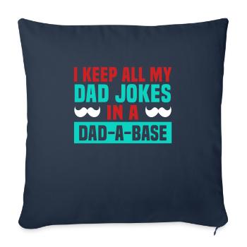 Fête des pères Je garde toutes les blagues de mon père dans un papa-a-base - Housse de coussin décorative 45 x 45 cm - bleu marine - Devant