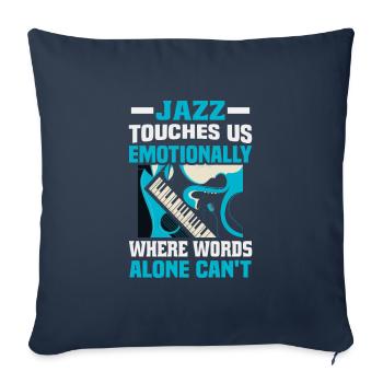 Musiciens d’orchestre de musique jazz - Housse de coussin décorative 45 x 45 cm - bleu marine - Devant