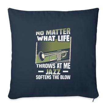 Musiciens d’orchestre de musique jazz - Housse de coussin décorative 45 x 45 cm - bleu marine - Devant