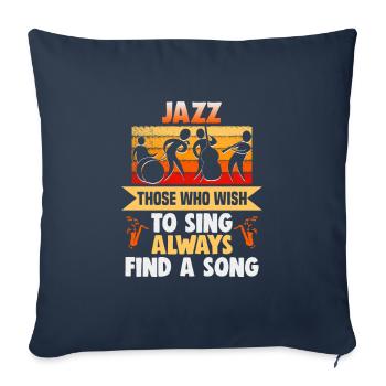 Musiciens d’orchestre de musique jazz - Housse de coussin décorative 45 x 45 cm - bleu marine - Devant