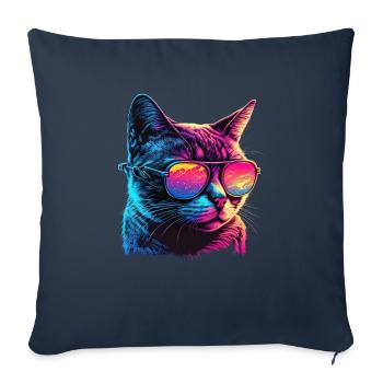 Cat Lovers Cool Cat Design Cat Mama - Sofa pillowcase 17,3'' x 17,3'' (45 x 45 cm) - navy - Front