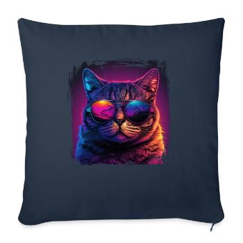 Cat Lovers Cool Cat Design Cat Mama - Sofa pillowcase 17,3'' x 17,3'' (45 x 45 cm) - navy - Front