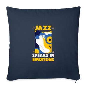 Musiciens d’orchestre de musique jazz - Housse de coussin décorative 45 x 45 cm - bleu marine - Devant
