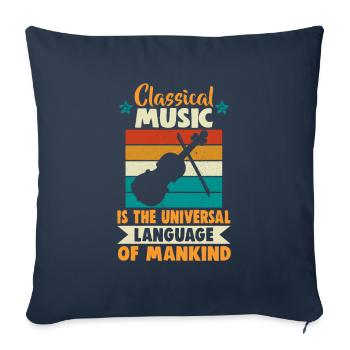 Musiciens d’orchestre de musique classique - Housse de coussin décorative 45 x 45 cm - bleu marine - Devant
