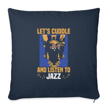 Musiciens d’orchestre de musique jazz - Housse de coussin décorative 45 x 45 cm - bleu marine - Devant