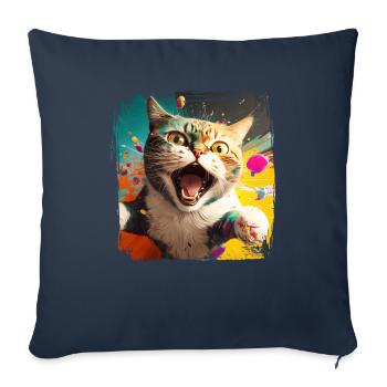 Cat Lovers Cool Cat Design Cat Mama - Sofa pillowcase 17,3'' x 17,3'' (45 x 45 cm) - navy - Front