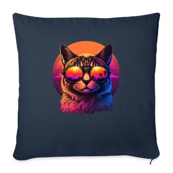 Cat Lovers Cool Cat Design Cat Mama - Sofa pillowcase 17,3'' x 17,3'' (45 x 45 cm) - navy - Front