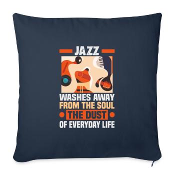 Musiciens d’orchestre de musique jazz - Housse de coussin décorative 45 x 45 cm - bleu marine - Devant