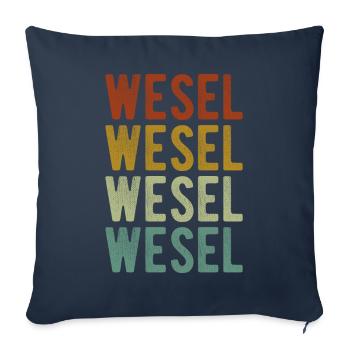 Wesel City Rétro Vintage - Housse de coussin décorative 45 x 45 cm - bleu marine - Devant