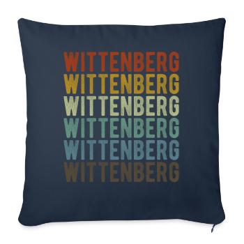 Wittenberg City Retro Vintage - Housse de coussin décorative 45 x 45 cm - bleu marine - Devant