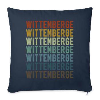 Wittenberge City Retro Vintage - Housse de coussin décorative 45 x 45 cm - bleu marine - Devant