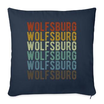 Wolfsburg City Rétro Vintage - Housse de coussin décorative 45 x 45 cm - bleu marine - Devant