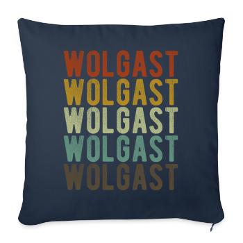 Wolgast City Retro Vintage - Sofa pillowcase 17,3'' x 17,3'' (45 x 45 cm) - navy - Front