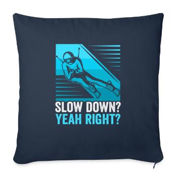 Skiers slow down? yes right? Ski - Sofa pillowcase 17,3'' x 17,3'' (45 x 45 cm) - navy - Front