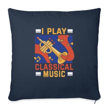 Musiciens d’orchestre de musique classique - Housse de coussin décorative 45 x 45 cm - bleu marine - Devant