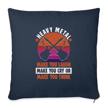 Heavy Metal Musiker in einer Band Hard Rock Musik - Sofakissenbezug 45 x 45 cm - Navy - Vorne