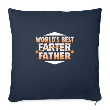 Fête des pères meilleur Farter Père Papa Père - Housse de coussin décorative 45 x 45 cm - bleu marine - Devant
