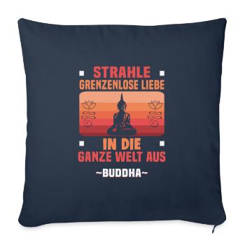 Buddhist Meditation Zen Buddha Buddhism and Yoga - Sofa pillowcase 17,3'' x 17,3'' (45 x 45 cm) - navy - Front
