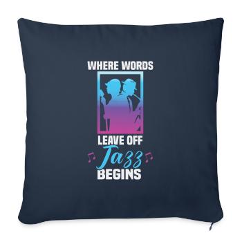 Musiciens d’orchestre de musique jazz - Housse de coussin décorative 45 x 45 cm - bleu marine - Devant