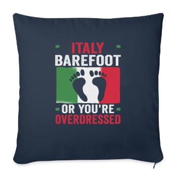 Italie vacances à la plage au bord de la mer Design beach motif - Housse de coussin décorative 45 x 45 cm - bleu marine - Devant