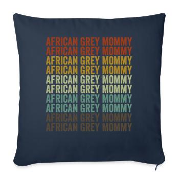 African Grey Mami African grey parrot - Sofa pillowcase 17,3'' x 17,3'' (45 x 45 cm) - navy - Front