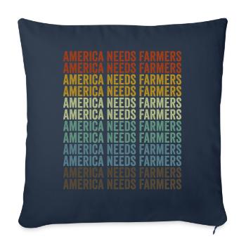 America needs farmers Farmer America - Sofa pillowcase 17,3'' x 17,3'' (45 x 45 cm) - navy - Front