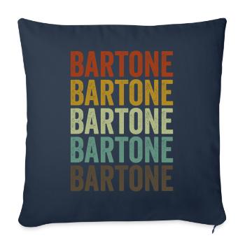 Bartone Saxophone Horn Baryton Marching Band - Housse de coussin décorative 45 x 45 cm - bleu marine - Devant