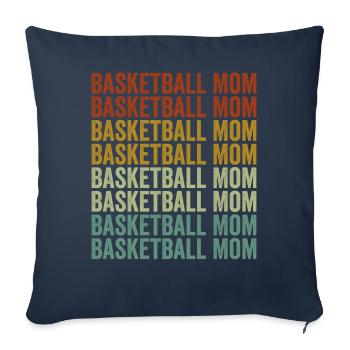 Basketball Maman Basket Ball Maman - Housse de coussin décorative 45 x 45 cm - bleu marine - Devant