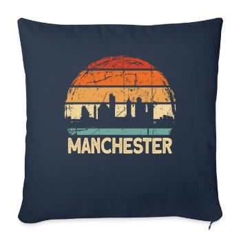Manchester - Housse de coussin décorative 45 x 45 cm - bleu marine - Devant