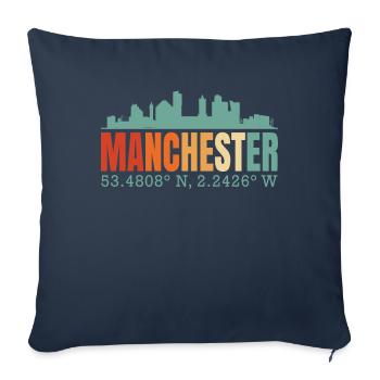 Manchester - Housse de coussin décorative 45 x 45 cm - bleu marine - Devant