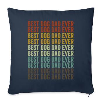 Meilleur père de chien Jamais Golden Retriever Pap - Housse de coussin décorative 45 x 45 cm - bleu marine - Devant