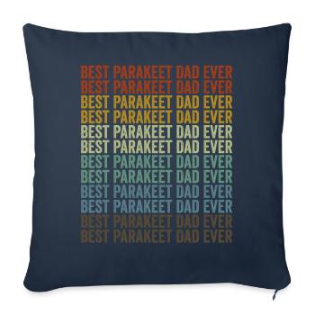 Meilleur père perruche de tous les temps Perruche Wellensi - Housse de coussin décorative 45 x 45 cm - bleu marine - Devant