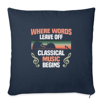 Musiciens d’orchestre de musique classique - Housse de coussin décorative 45 x 45 cm - bleu marine - Devant