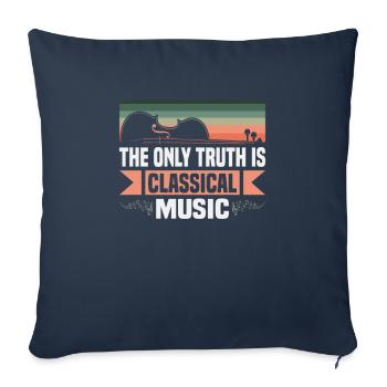 Musiciens d’orchestre de musique classique - Housse de coussin décorative 45 x 45 cm - bleu marine - Devant
