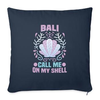 Bali Indonésie vacances à la plage au bord de la mer - Housse de coussin décorative 45 x 45 cm - bleu marine - Devant