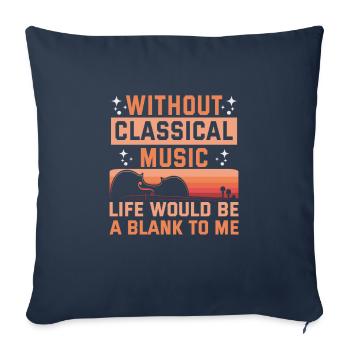 Musique classique Musiciens d’orchestre - Housse de coussin décorative 45 x 45 cm - bleu marine - Devant
