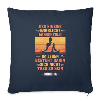Méditation bouddhiste Bouddhisme Zen Bouddha Bouddhisme et Yoga - Housse de coussin décorative 45 x 45 cm - bleu marine - Devant