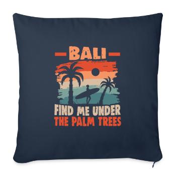 Bali Indonésie vacances à la plage au bord de la mer - Housse de coussin décorative 45 x 45 cm - bleu marine - Devant