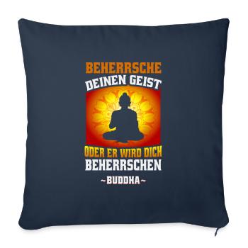 Buddhist Meditation Zen Buddha Buddhismus und Yoga - Sofakissenbezug 45 x 45 cm - Navy - Vorne