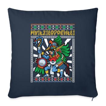 Aztec God of War - Huitzilopochtli - Sofa pillowcase 17,3'' x 17,3'' (45 x 45 cm) - navy - Front
