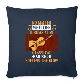Musiciens d’orchestre de musique classique - Housse de coussin décorative 45 x 45 cm - bleu marine - Devant