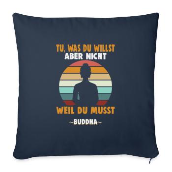 Buddhist Meditation Zen Buddha Buddhism and Yoga - Sofa pillowcase 17,3'' x 17,3'' (45 x 45 cm) - navy - Front
