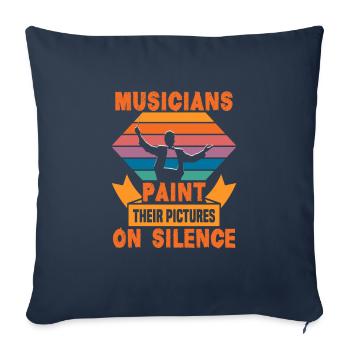 Musiciens d’orchestre de musique classique - Housse de coussin décorative 45 x 45 cm - bleu marine - Devant