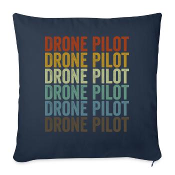 Drone Pilot Drone Life Drone Pilot Quadcopter - Housse de coussin décorative 45 x 45 cm - bleu marine - Devant